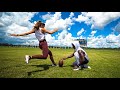 I TAUGHT MY GF HOW TO KICK A FIELD GOAL..  (SHES BETTER THAN ME)