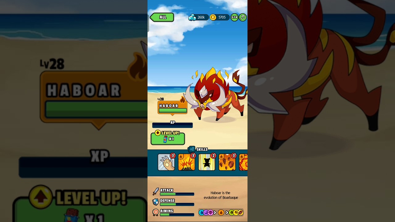 evolving boarbaque to haboar dynamons world 