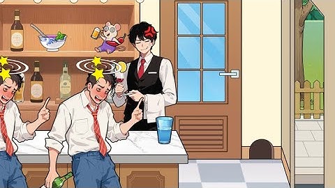 Brian Puzzle 2 Logic Twist level 14 | make all drunk customers leave to successfully close the shop