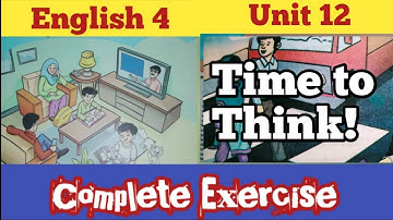 Class 4 English Chapter 12|Time to Think/Class 4 English/English Class 4 Unit 12 Exercise|Class 4