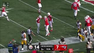 Robert Spillane Intercepts Aaron Rodgers - New England Patriots vs Pittsburgh Steelers - NFL Week 3