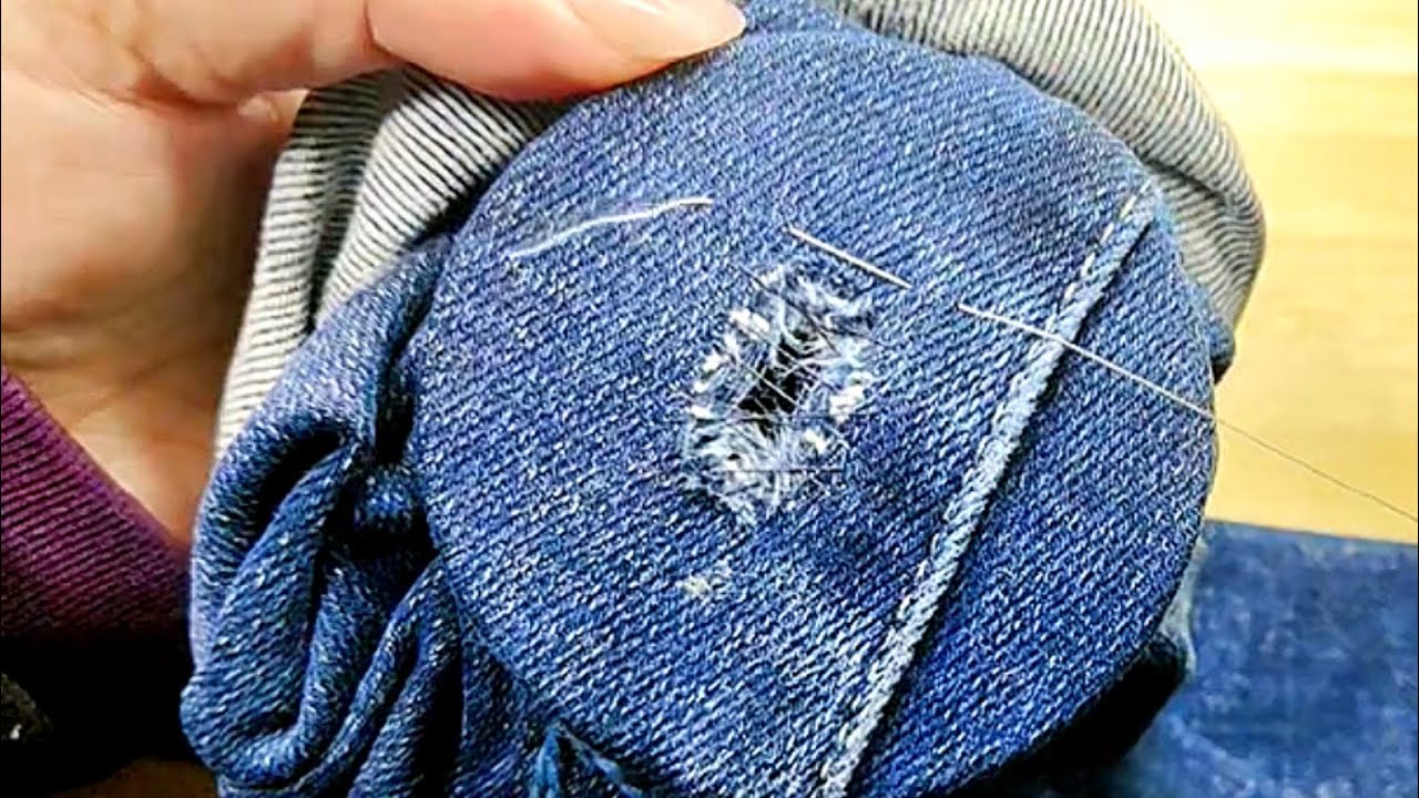 🤗Just with a Sewing Needle🔥Easiest Way to Invisibly Repair Holes in ...