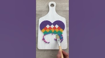 Simple Heart Pattern With Beads (Reverse Video)
