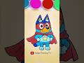 Bluey Reimagined as Superhero #trending #cartoon #bluey #forkids #shortfeed #magicpaintingtv