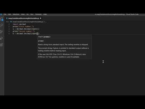 How to Swap Two Variables Without Using a Third Variable with User Prompts in Python 2020