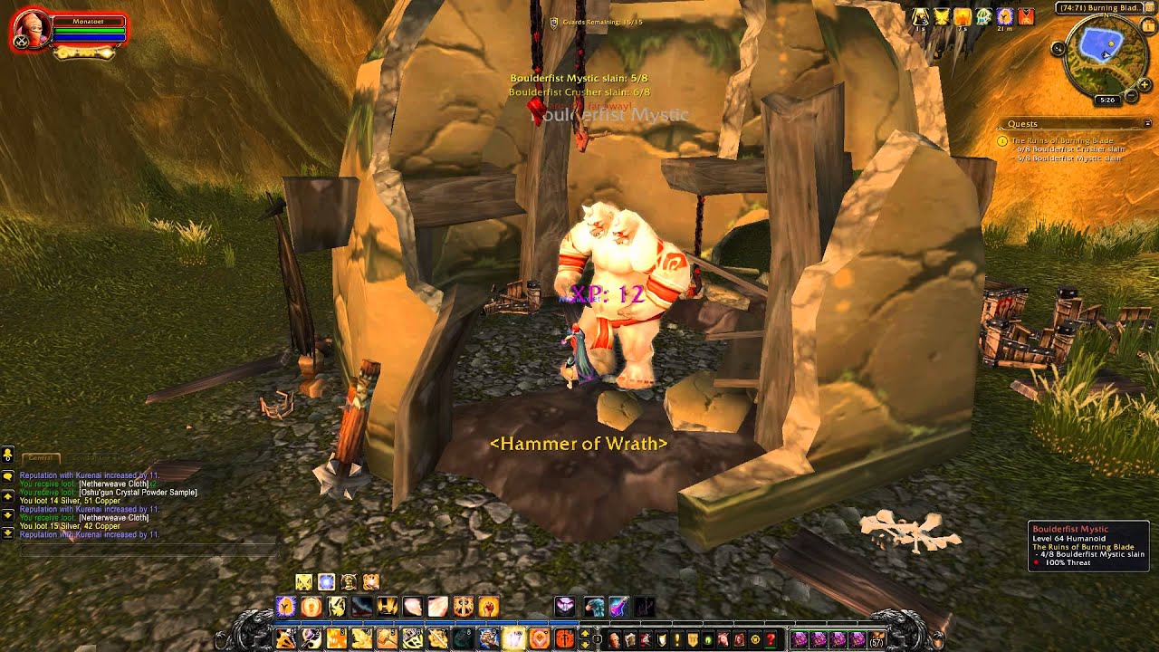 Quest 831: The Ruins of Burning Blade (WoW, human, paladin)