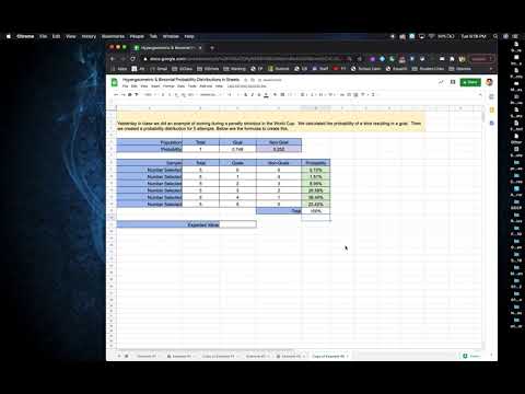 Binomial Probability Distribution in Sheets Example