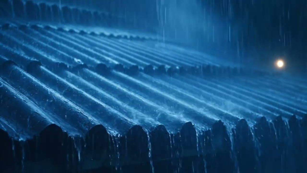 Night Rainstorm on the Roof | White Noise for Restful Sleep UHD