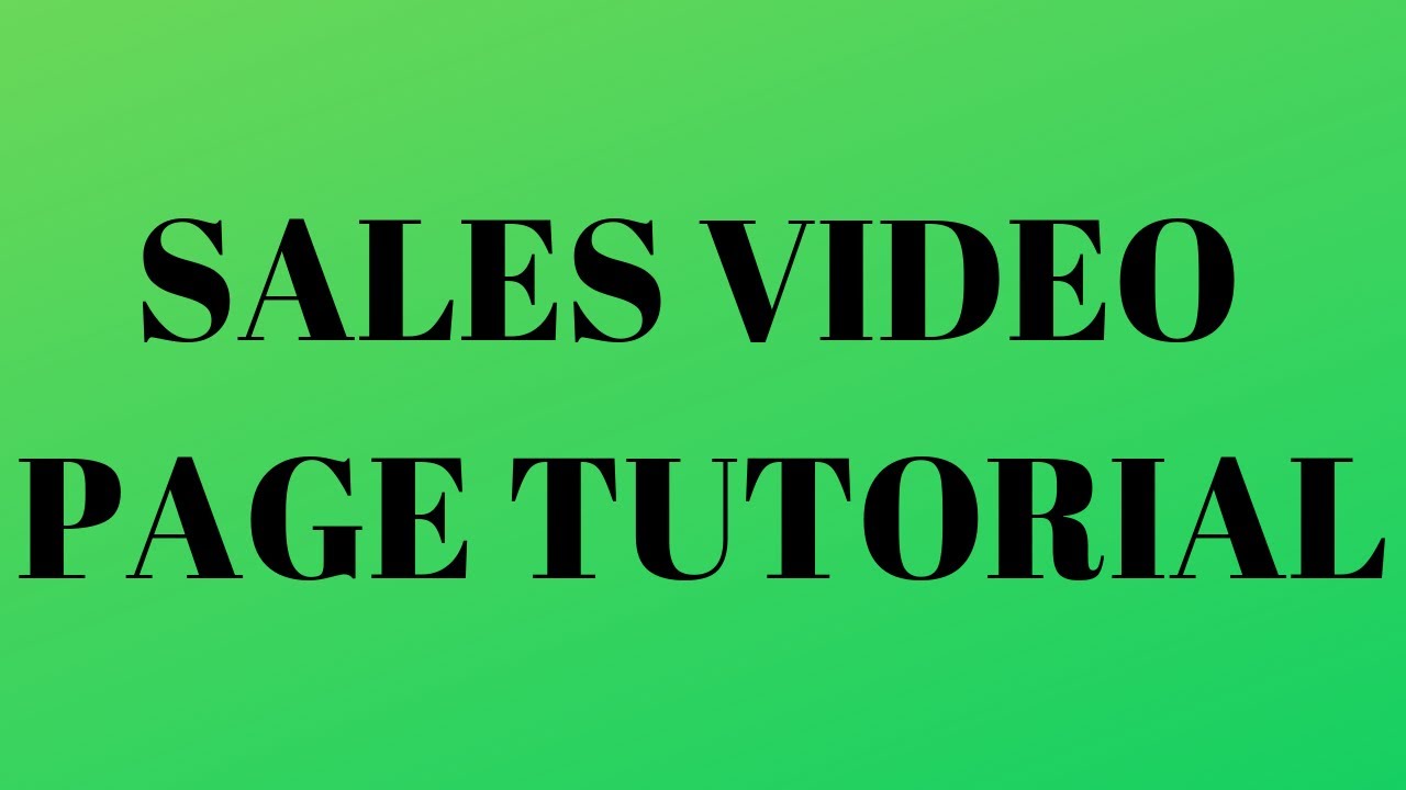 How to Make an Awesome SALES VIDEO Page with Power Lead System!