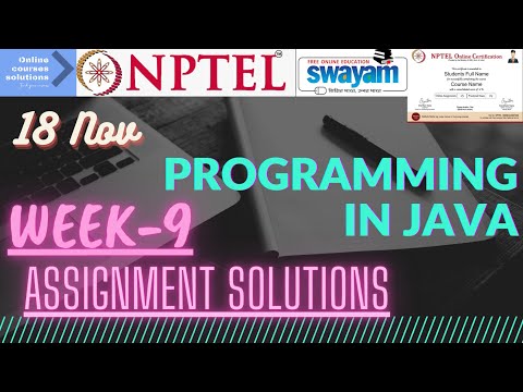 NPTEL | Programming In JAVA | Week-9 Assignment Solutions.