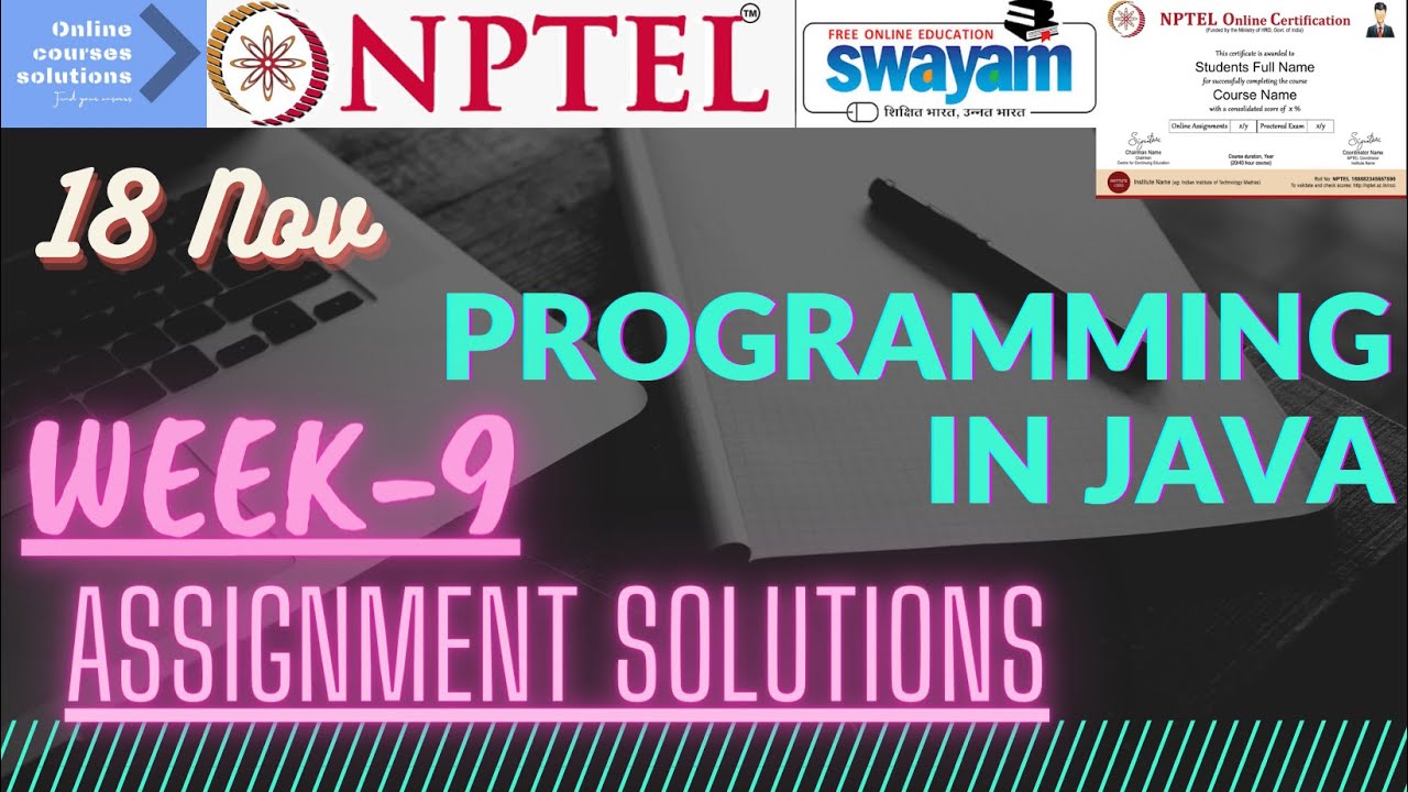 nptel java programming assignment answers 2022 week 9