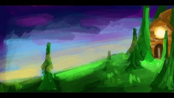 Digital art:speedpaint. Autodesk sketchbook. (cottage in the woods