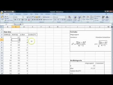Basic statistics tutorial 22 Standard deviation (ungrouped)
