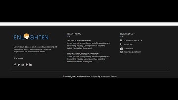 Free WordPress Education Theme Enlighten - How to Configure Footer Section | WordPress Tutorial