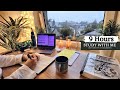 9 HOUR STUDY WITH ME at RAINY DAY | Background noise, Rain, 10-min Break, No music, Study with Merve