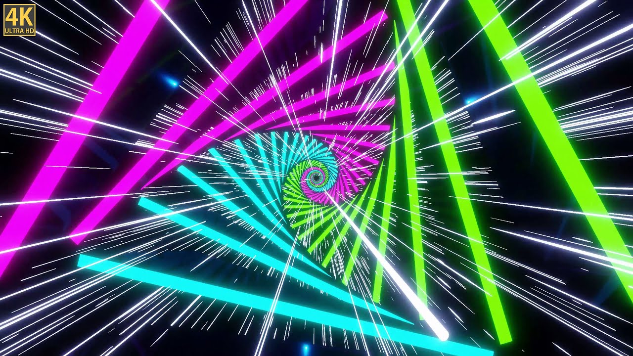 ️Abstract Infinite glowing neon Tunnel VJ LOOPS 4K Background Video ...