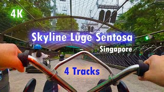 Skyline Luge Sentosa Singapore | All 4 Tracks | GoPro Hero 10 