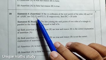 Class X session 2022-23 Mathematics(Standard) sample question paper solution|Question number 19 & 20
