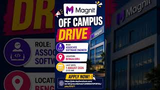 Magnit Off Campus Drive 2026 | Associate Software Engineer | Bengaluru | Freshers Apply Now