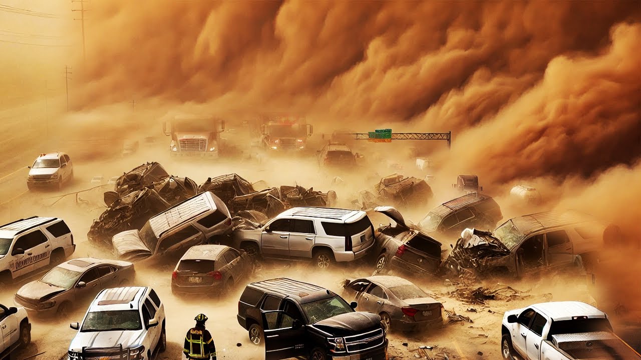 Massive dust storm hits Texas, USA ! Causes multiple accidents on I-27 ...