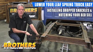 197387 Chevy & GMC Squarebody Truck Drop Shackle Install / How To Lower a Leaf Spring Truck