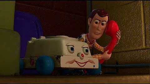 Toy story 3 Woody gets back into sunnyside to save his friends