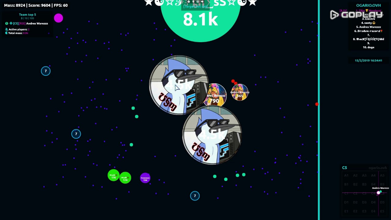 Mordecai agar.io (con Andres, dominado) :D