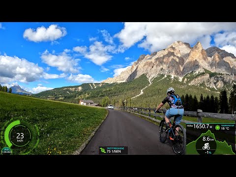 40 minute MTB Indoor Cycling Workout Dolomites Italy Garmin Ultra HD Video