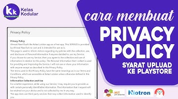 Cara buat privacy policy untuk syarat playstore - kodular | (MIT App Inventor,Appybuilder,Thunkable)