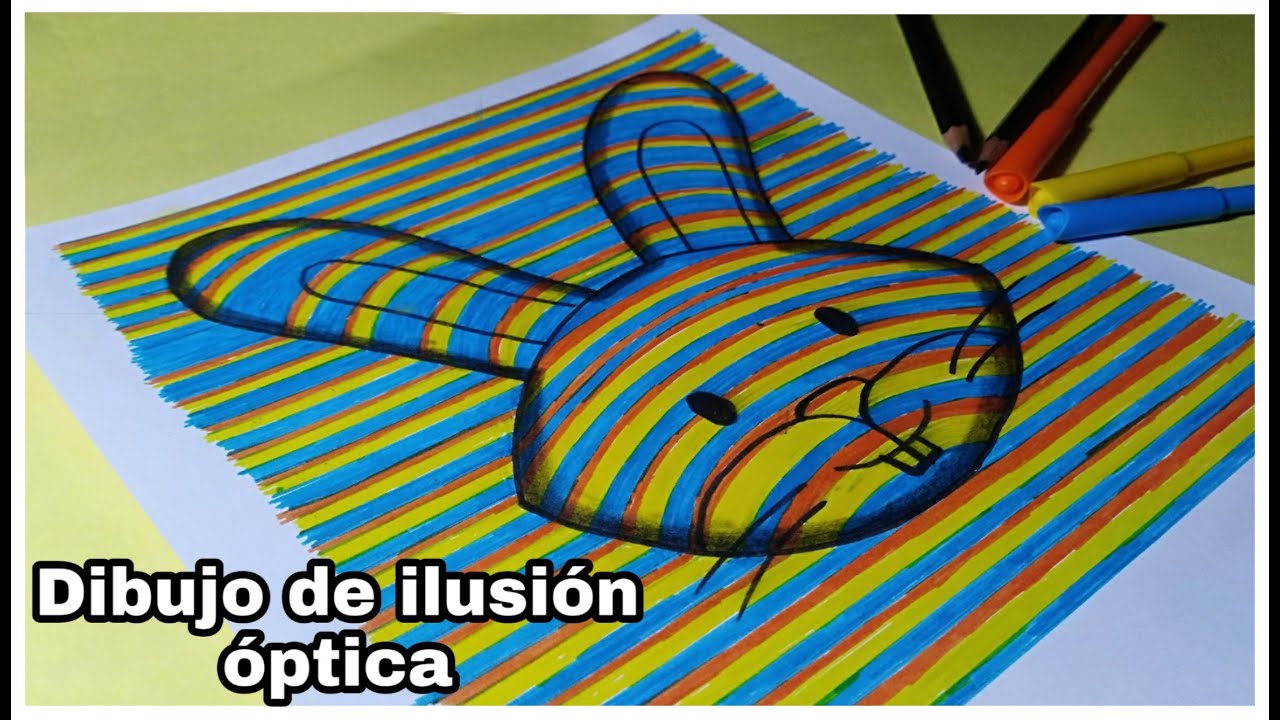 Como hacer un dibujo de ilusión óptica en 3D / paso a paso muy fácil de