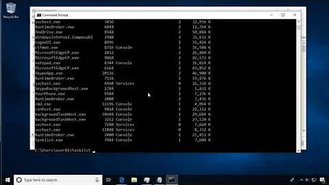 Windows 10 : Tasklist and Taskkill