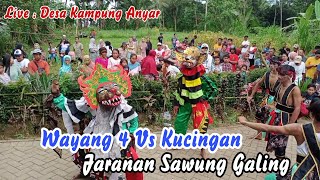 Terbaru !! Wayang 4 Vs Kucingan Jaranan Sawung Galing Live Desa Kampung Anyar