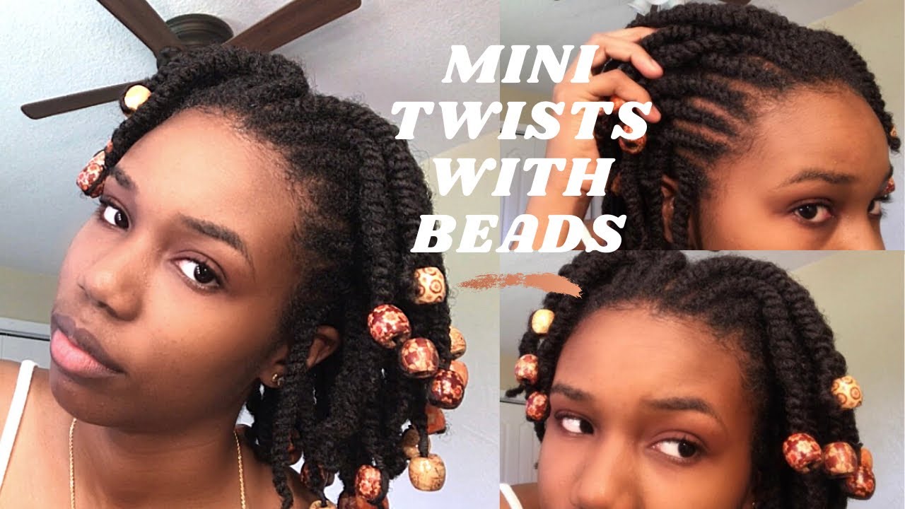 MINI TWISTS WITH BEADS / PROTECTIVE HAIRSTYLES - YouTube