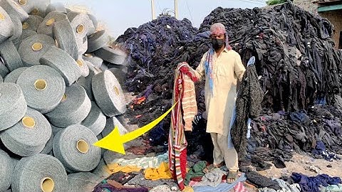 Recycling of used garments items into yarn manufacturing || complete process