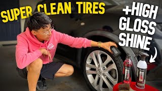 How To Super Clean New Tires and Make Them Look Shiny! - Detailing Beyond Limits