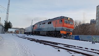 ТЭП70БС-238 с пассажирским поездом Ставрополь-Адлер отправляется со ст.Ставрополь и прив.бригада.