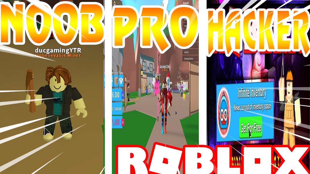 Roblox Pro Vs Noob Vs Hacker Trong Mining Simulator Jack Gaming Youtube - noob vs pro vs hacker roblox mining simulator