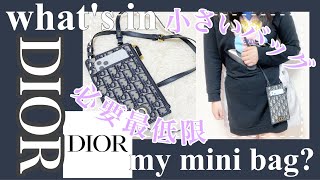 【バッグの中身】Dior(ディオール)小さめミニバッグ必要最低限の持ち物紹介【ハイブランドバッグ】