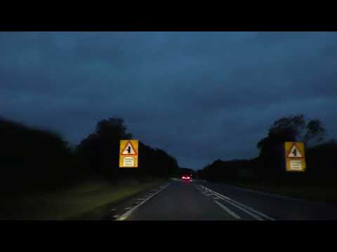 Driving On The A605 From Thrapston, Kettering To Haddon, Peterborough, England
