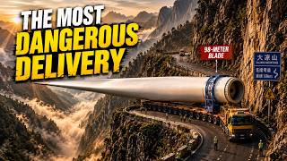 The Most Dangerous Delivery Ever Moving a 320-Foot Wind Turbine Blade Through Mountains