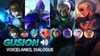 Gusion all Skin - Voicelanes, dialogue | Mobile Legends