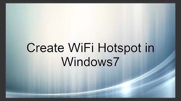 Create WiFi hotspot in windows 7 without any third party software