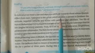 class 9th : Translation of unit# 1 Hazrat Muhammad SAW the Model Of Tolerance....page 1&2 kpk board