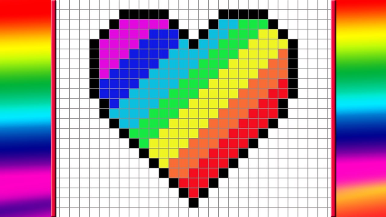 Сердце по клеточкам как нарисовать сердце по клеточкам