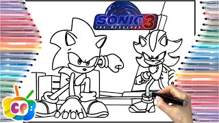 Sonic coloring pages new Sonic the Hedgehog 3 Sonic coloring page movie
