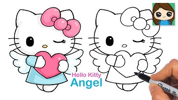 How to Draw Hello Kitty Love Angel 💖 Sanrio
