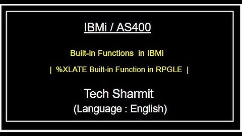 IBMi (AS400) - %Xlate Built-in function | built in functions  rpgle | as400 for beginners in English