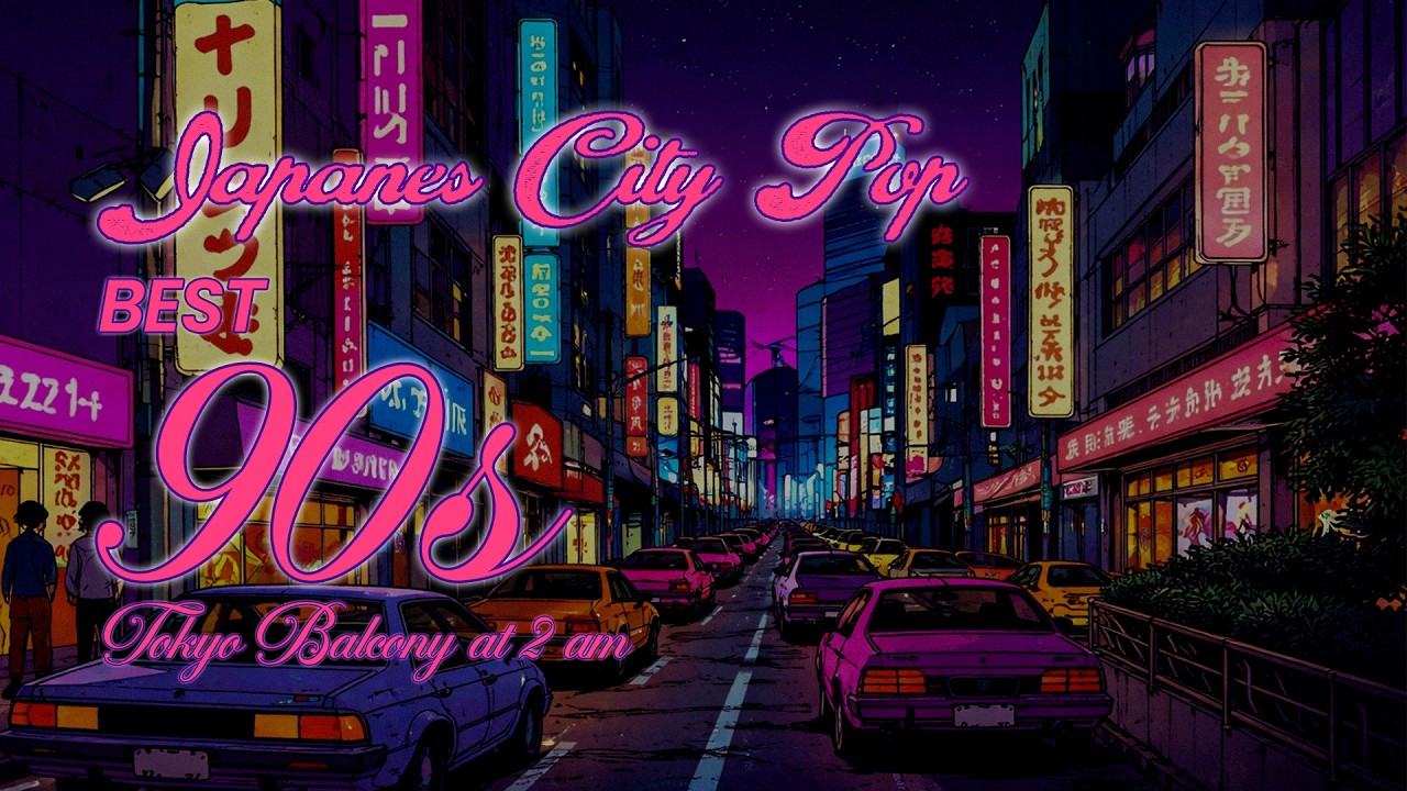 90s Japanese City Pop 🌃 Tokyo Balcony at 2AM | 2 Hour Retro Chill Mix for Study & Night Focus
