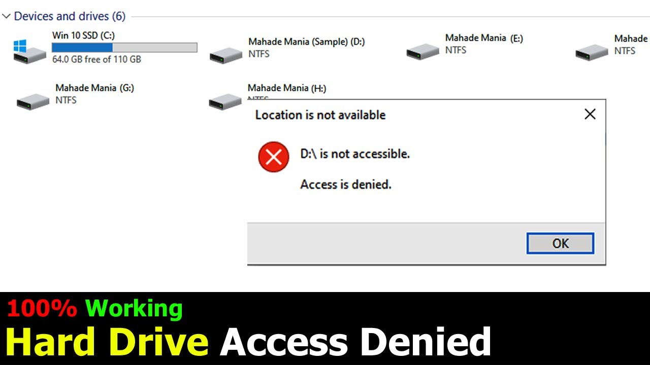 Folder Access Denied (Windows 11/10/7) How To Fix 100 SSD and HDD