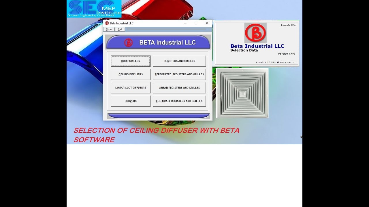 Ceiling Diffuser Using Beta Software